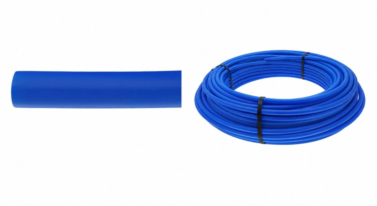PE-RT tube, coiled and layed out views