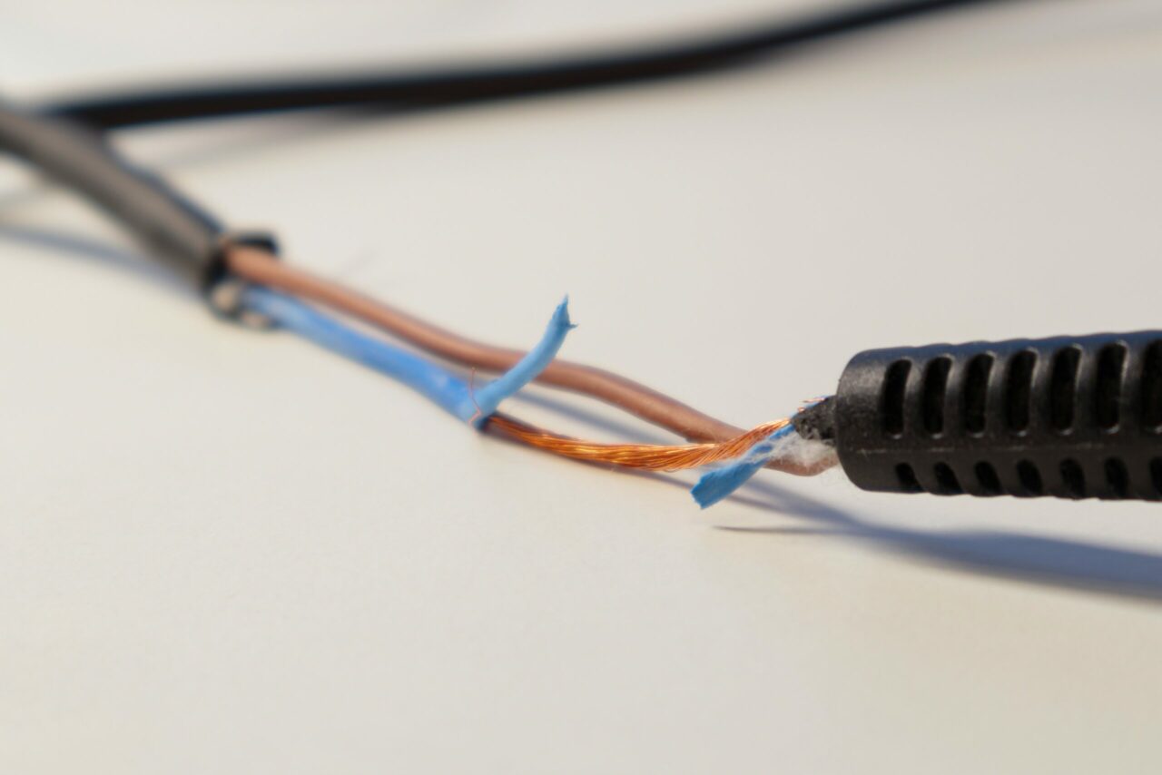 Broken and Damaged Power Cord.