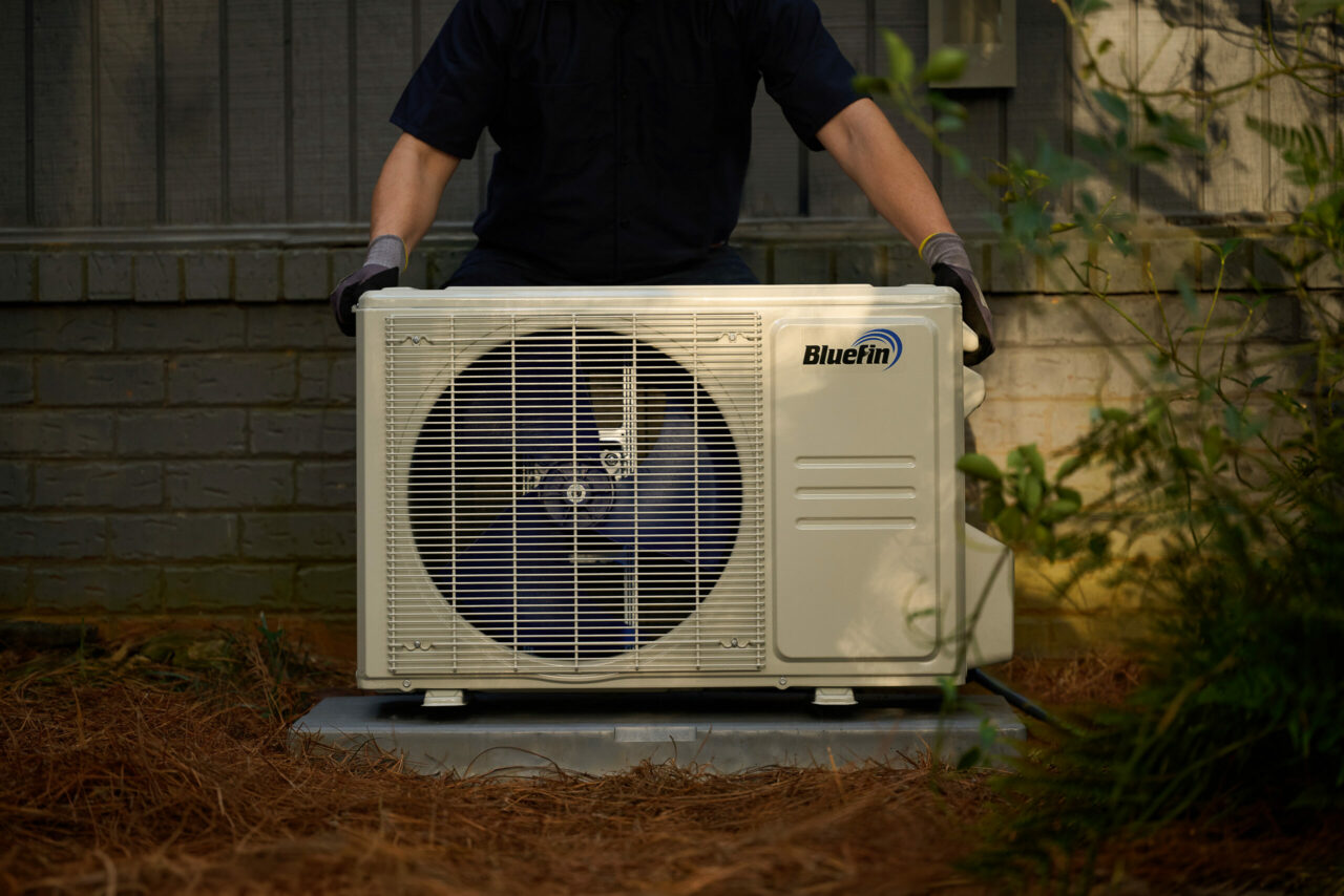 TradeMaster Positioning a Mini-Split Air Conditioner and Heat Pump on an Equipment Pad
