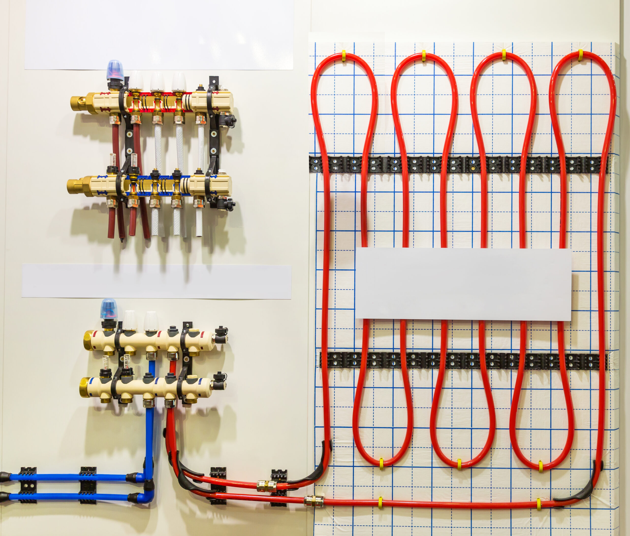 Radiant heating system cutaway illustrating residential heat transfer