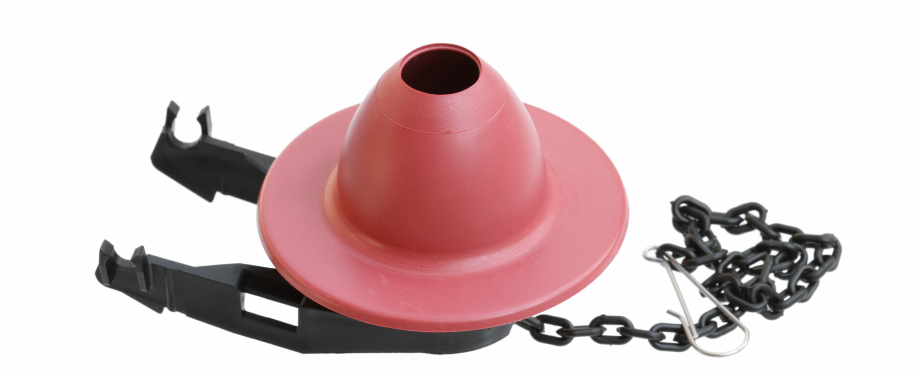 A Red Toilet flapper valve, Isolated