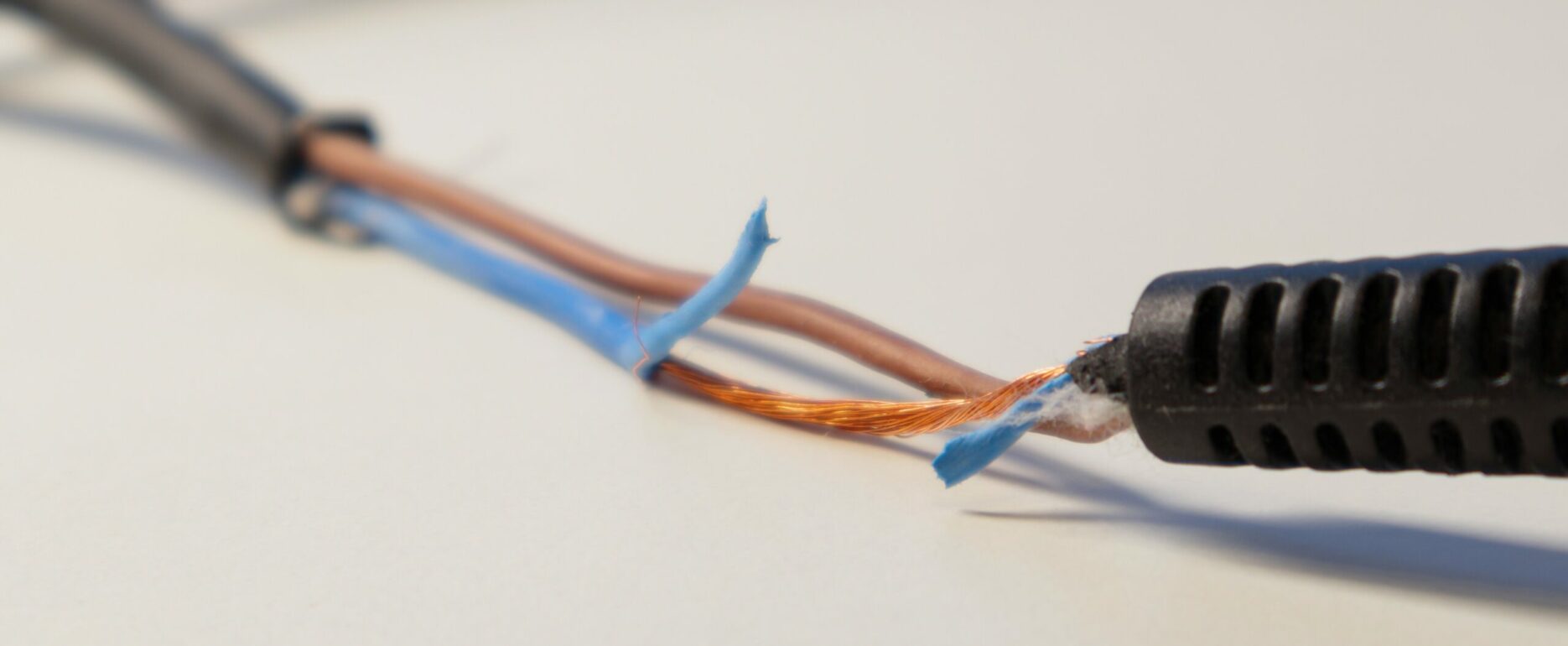 Broken and Damaged Power Cord.