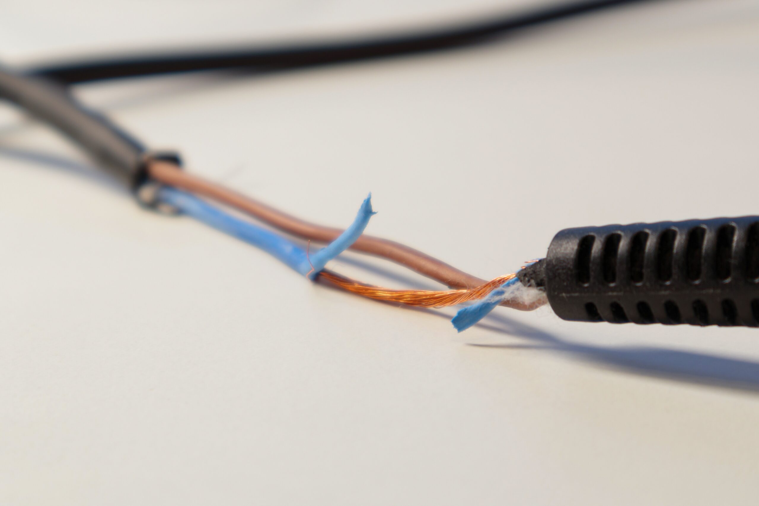 Broken and Damaged Power Cord.