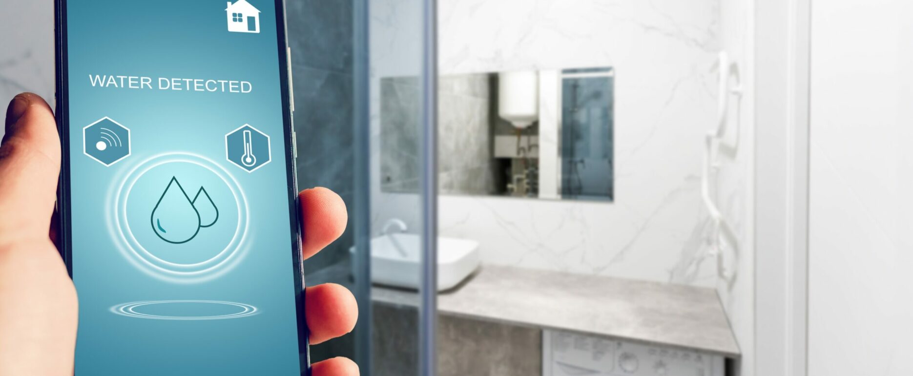 Water leak sensor alert, smart water sensor can automatically shut off a solenoid valve.