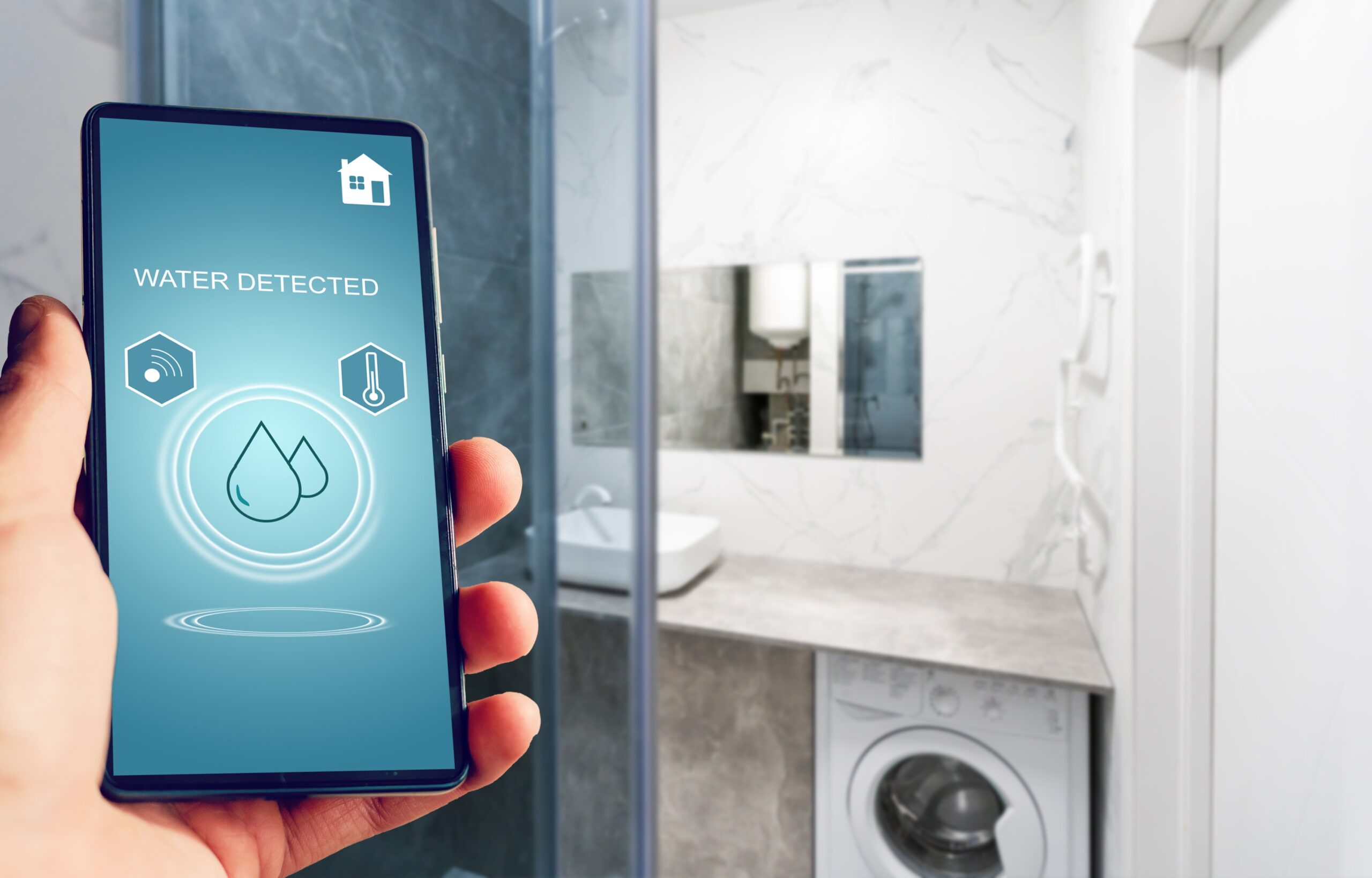 Water leak sensor alert, smart water sensor can automatically shut off a solenoid valve.